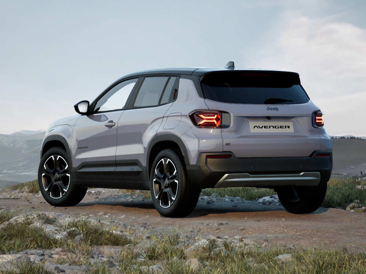 2026 Jeep Avenger Electric Colours: Every Colour and Two-Tone Option Explained 24 2026 Jeep Avenger Electric Storm with Volcano Roof Rear