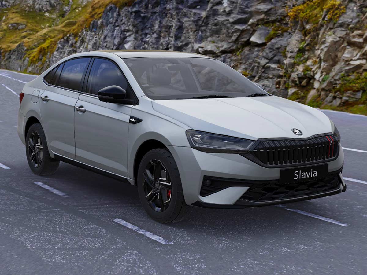 New Skoda Slavia 2026: Features, Engine Options, Variants, Safety and Everything You Need to Know 20 2026 Skoda Slavia Monte Carlo Brilliant Silver Dual Tone
