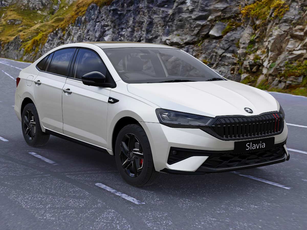 New Skoda Slavia 2026: Features, Engine Options, Variants, Safety and Everything You Need to Know 19 2026 Skoda Slavia Monte Carlo Candy White Dual Tone