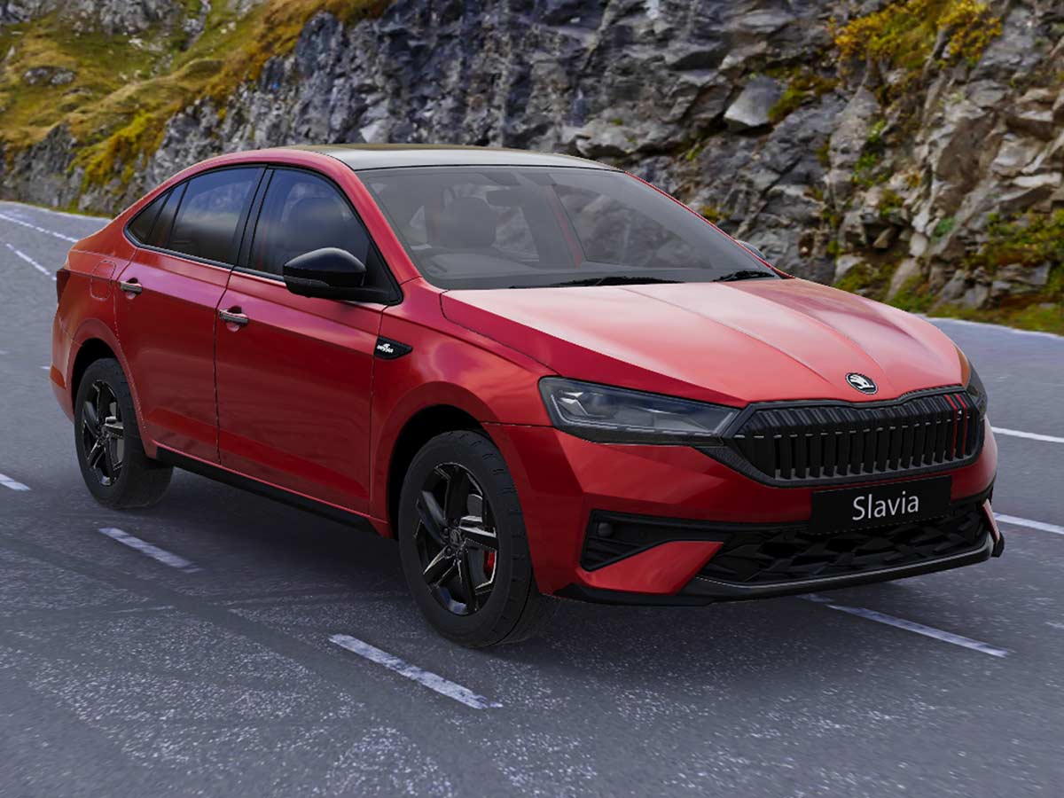 New Skoda Slavia 2026: Features, Engine Options, Variants, Safety and Everything You Need to Know 17 2026 Skoda Slavia Monte Carlo Cherry Red Dual Tone