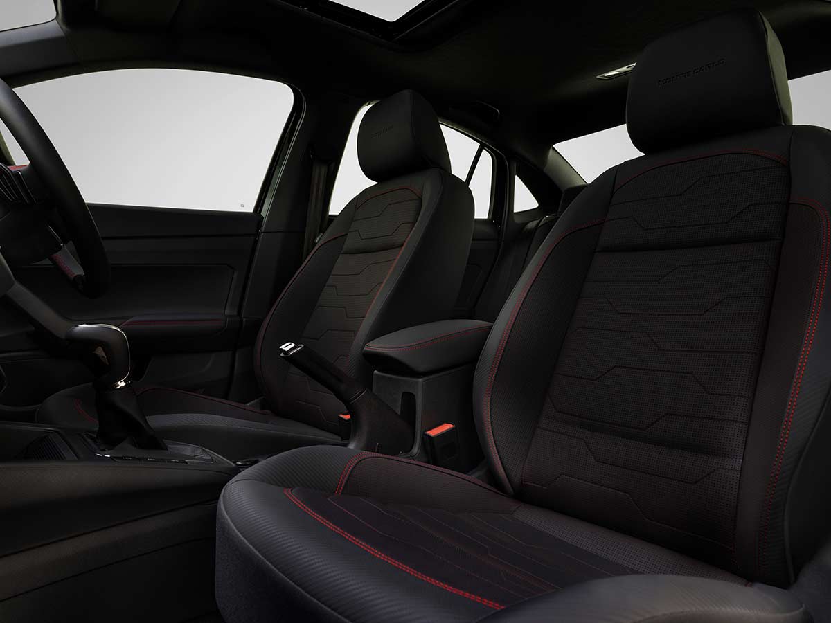 New Skoda Slavia 2026: Features, Engine Options, Variants, Safety and Everything You Need to Know 27 2026 Skoda Slavia Monte Carlo Front Seats
