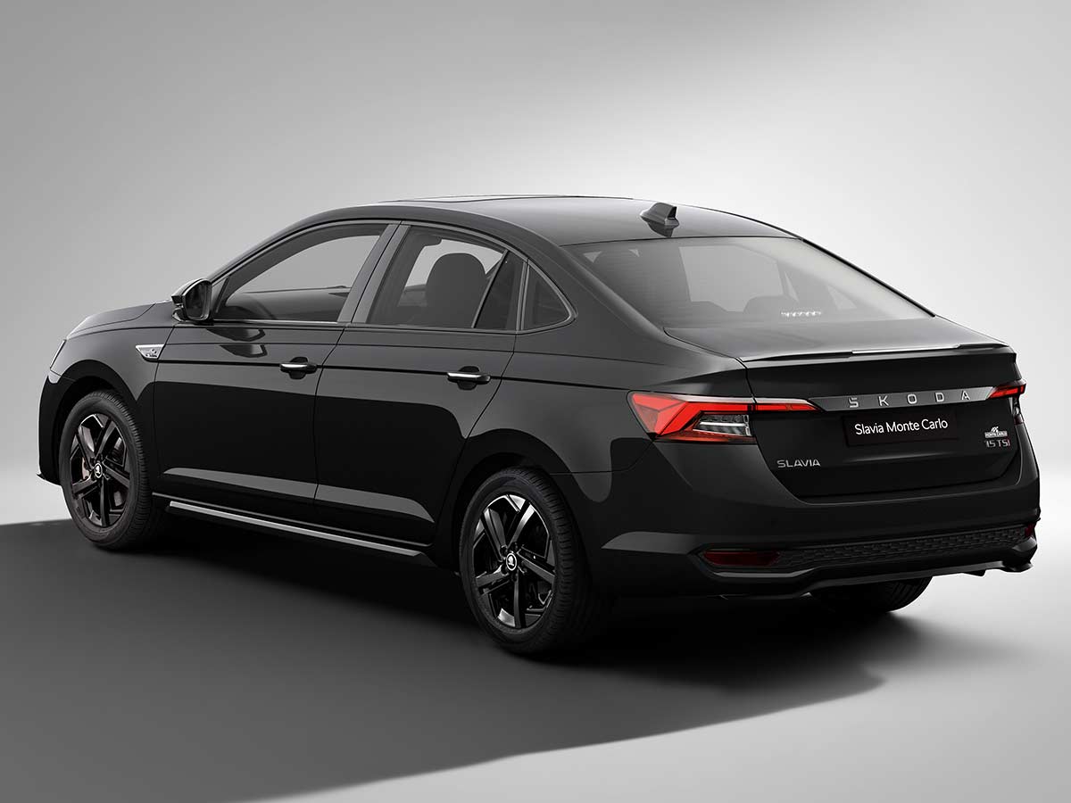 New Skoda Slavia 2026: Features, Engine Options, Variants, Safety and Everything You Need to Know 24 2026 Skoda Slavia Monte Carlo Rear Quarter