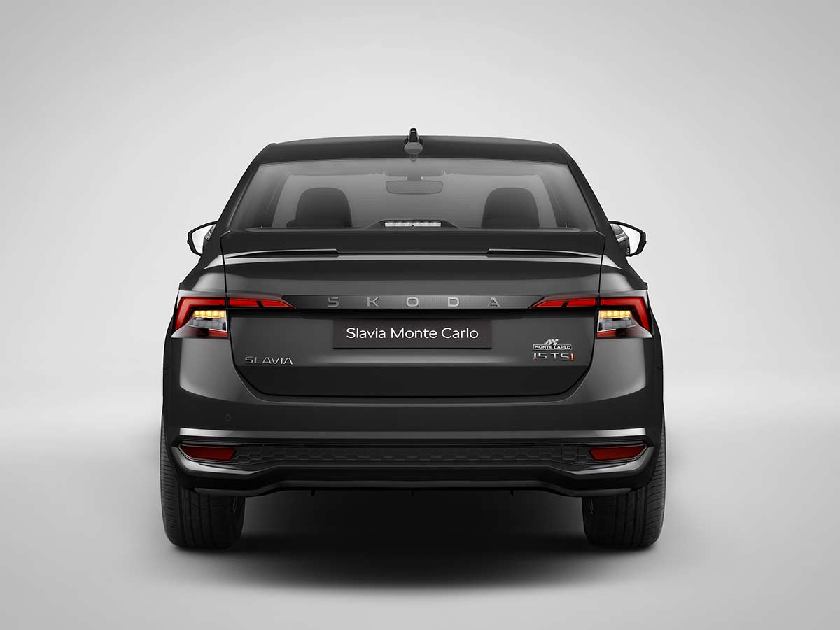 New Skoda Slavia 2026: Features, Engine Options, Variants, Safety and Everything You Need to Know 26 2026 Skoda Slavia Monte Carlo Rear