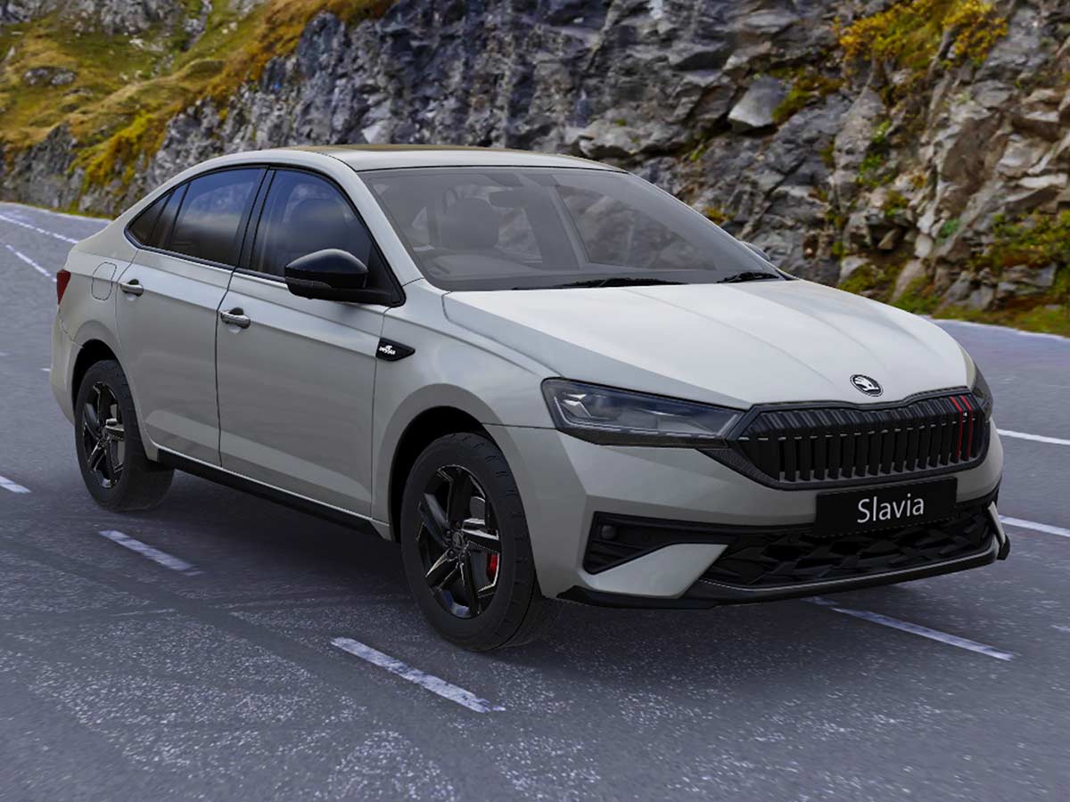 New Skoda Slavia 2026: Features, Engine Options, Variants, Safety and Everything You Need to Know 15 2026 Skoda Slavia Monte Carlo Steel Grey Dual Tone