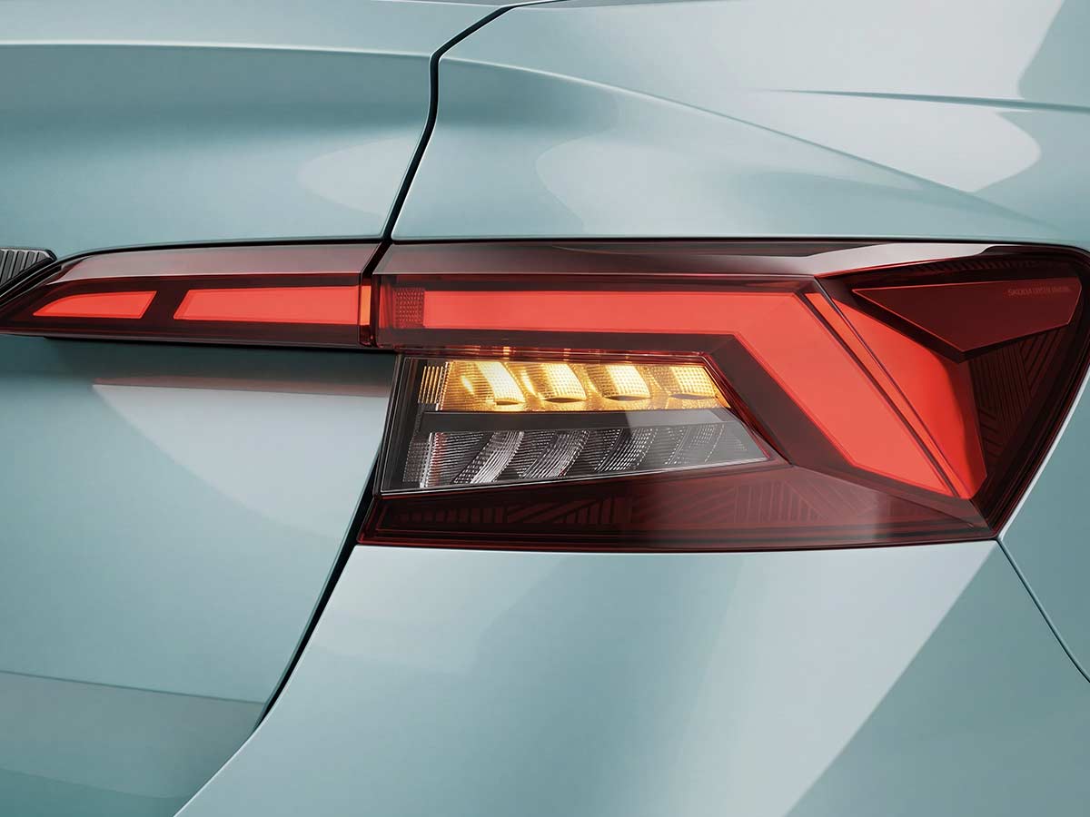 New Skoda Slavia 2026: Features, Engine Options, Variants, Safety and Everything You Need to Know 40 2026 Skoda Slavia Prestige LED Tail Lamp