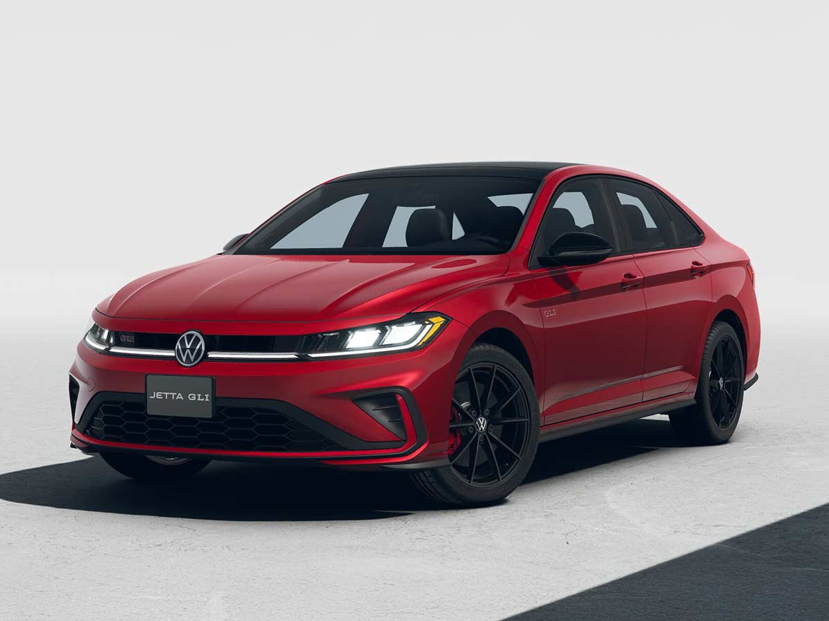 2026 Volkswagen Jetta GLI Autobahn Kings Red Metallic with Deep Black Pearl Front