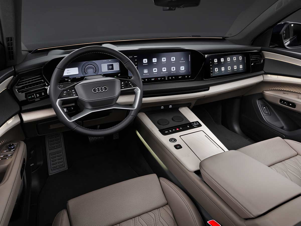 2027 Audi Q9 Unveiled: New Three-Row Flagship SUV Debuts With Up To 591hp, Luxury-Focused Cabin And Advanced Lighting Tech 9 2027 Audi Q9 Interior Driver POV