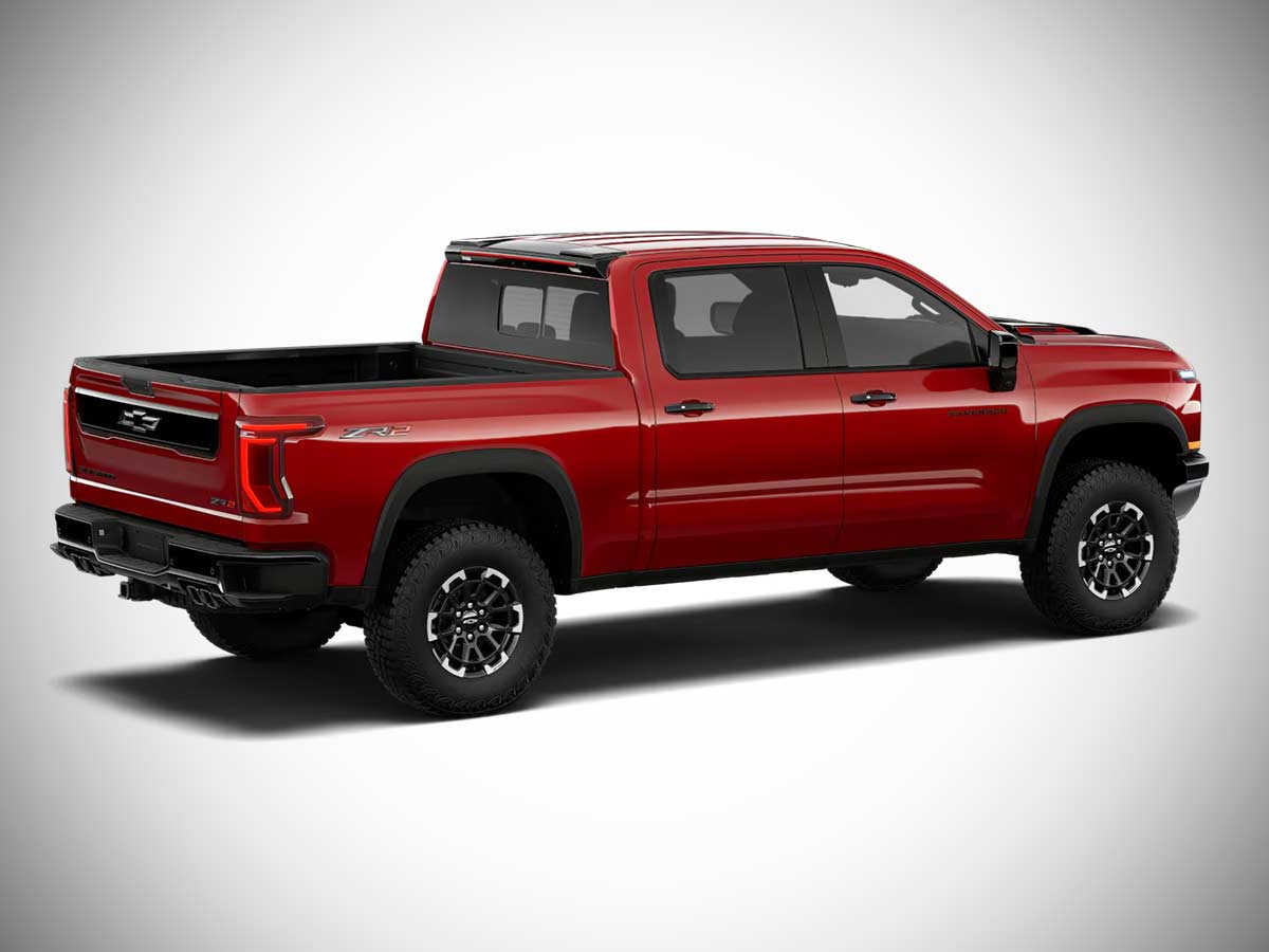 2027 Chevrolet Silverado ZR2 Colors: All Exterior Paint Options 2 2027 Chevrolet Silverado ZR2 Apex Red Rear