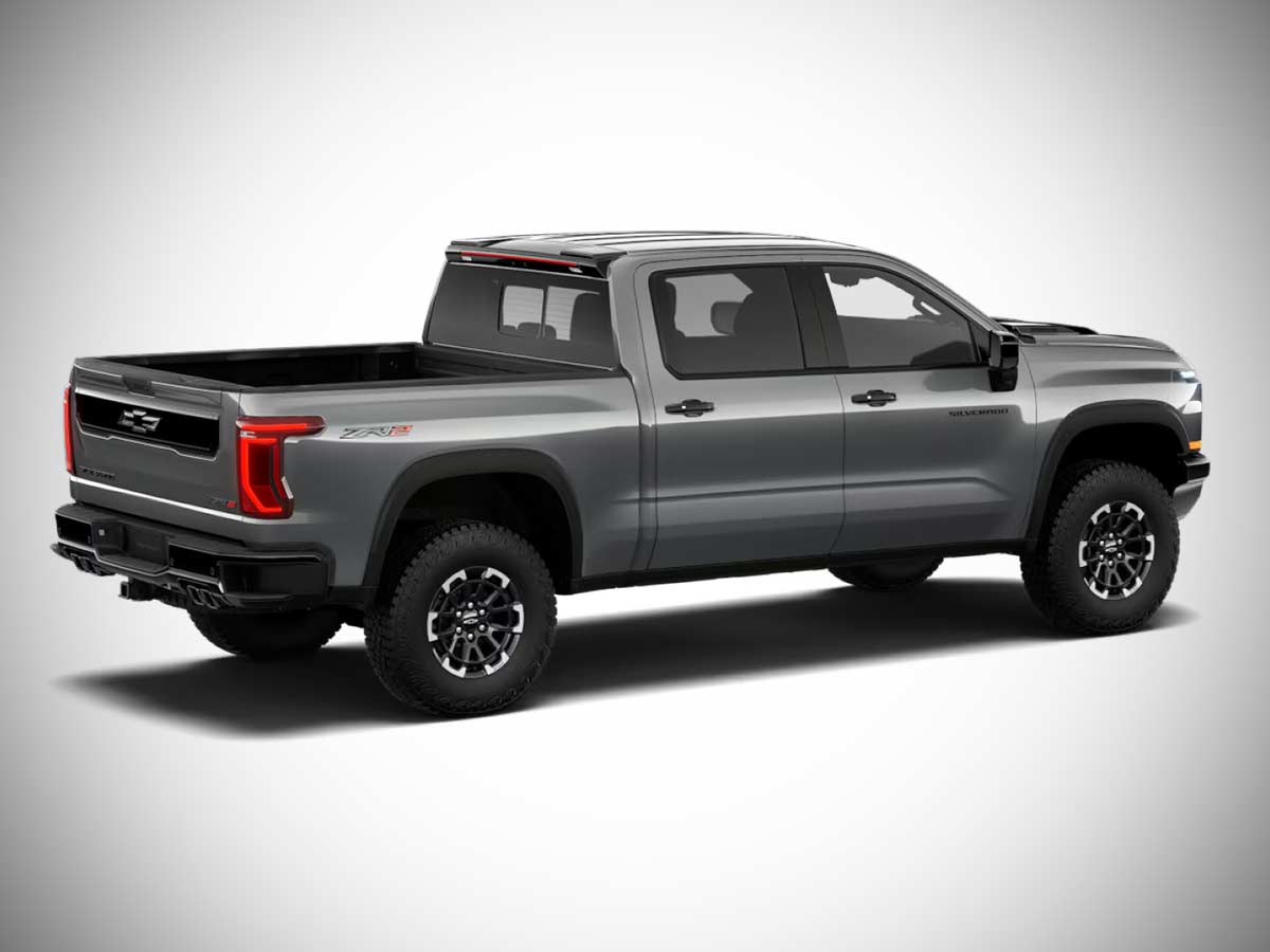 2027 Chevrolet Silverado ZR2 Colors: All Exterior Paint Options 6 2027 Chevrolet Silverado ZR2 Sterling Gray Metallic Rear