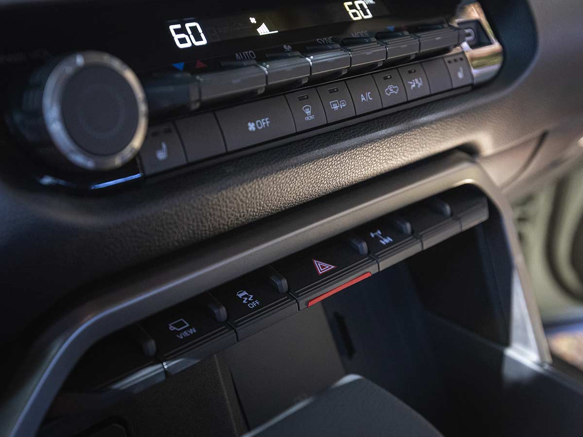 2027 Toyota Tundra Debuts With Rugged New Design, Smarter Technology and a Factory-Built Trailhunter Package 13 2027 Toyota Tundra Trailhunter Control Buttons