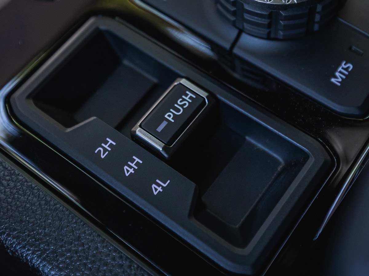 2027 Toyota Tundra Debuts With Rugged New Design, Smarter Technology and a Factory-Built Trailhunter Package 10 2027 Toyota Tundra Trailhunter Four Wheel Drive Switch
