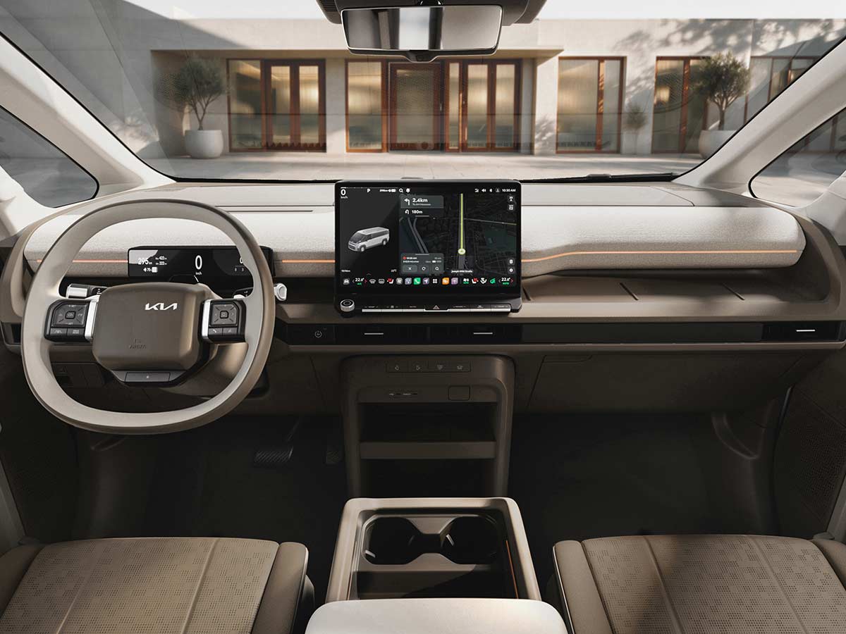 Kia PV7 Unveiled: Specs, Range, 800V Charging, and Payload Capabilities of Kia’s Heavy-Duty Electric PBV 22 2027 Kia PV7 Passenger Interior Dashboard