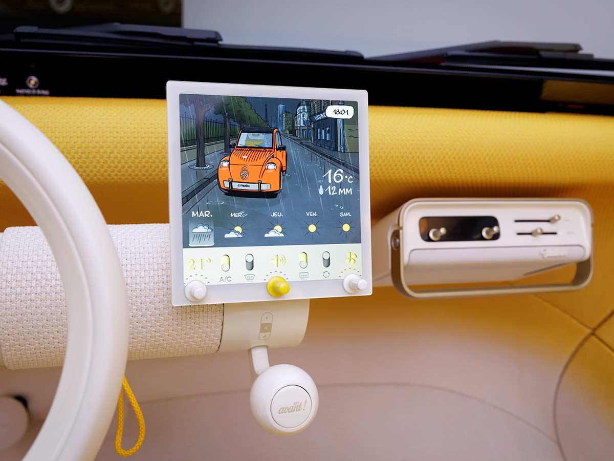 Citroën 2 CV Concept Revealed: A €15,000 Electric Car Inspired by an Icon 6 2026 Citroen 2CV Concept Centre Console