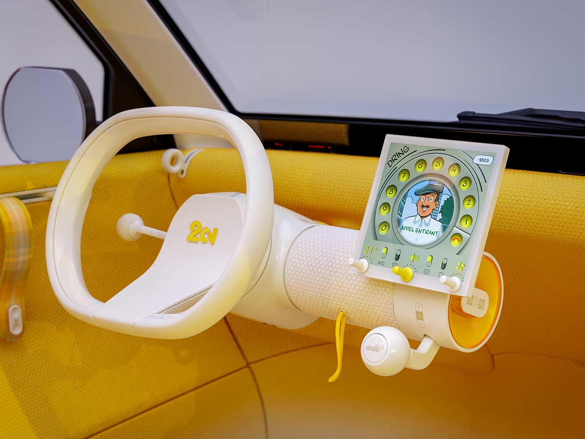 Citroën 2 CV Concept Revealed: A €15,000 Electric Car Inspired by an Icon 12 2026 Citroen 2CV Concept Steering Wheel
