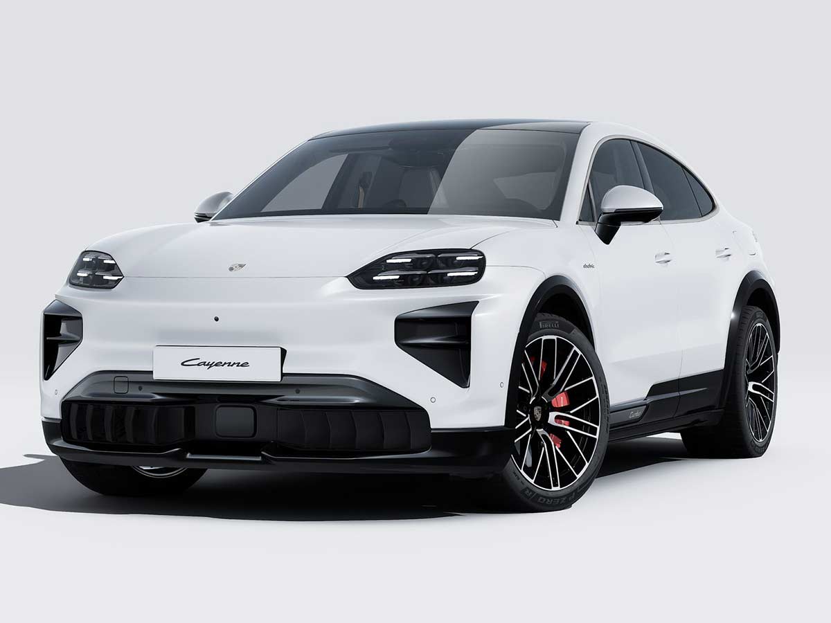 New Porsche Cayenne Turbo Coupe Electric Colours: 13 Shades to Know 3 2026 Porsche Cayenne Turbo Coupe Electric Carrara White Metallic Front