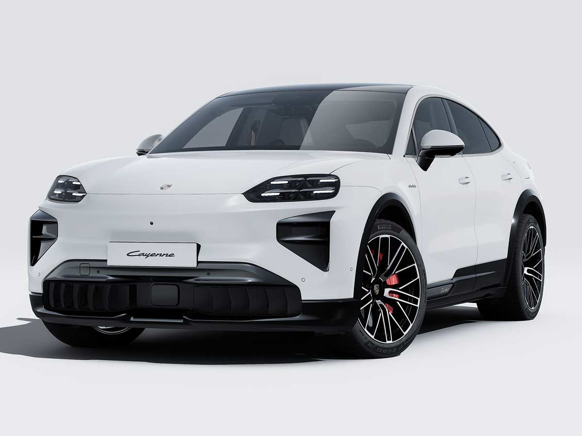 New Porsche Cayenne Turbo Coupe Electric Colours: 13 Shades to Know 25 2026 Porsche Cayenne Turbo Coupe Electric White Front
