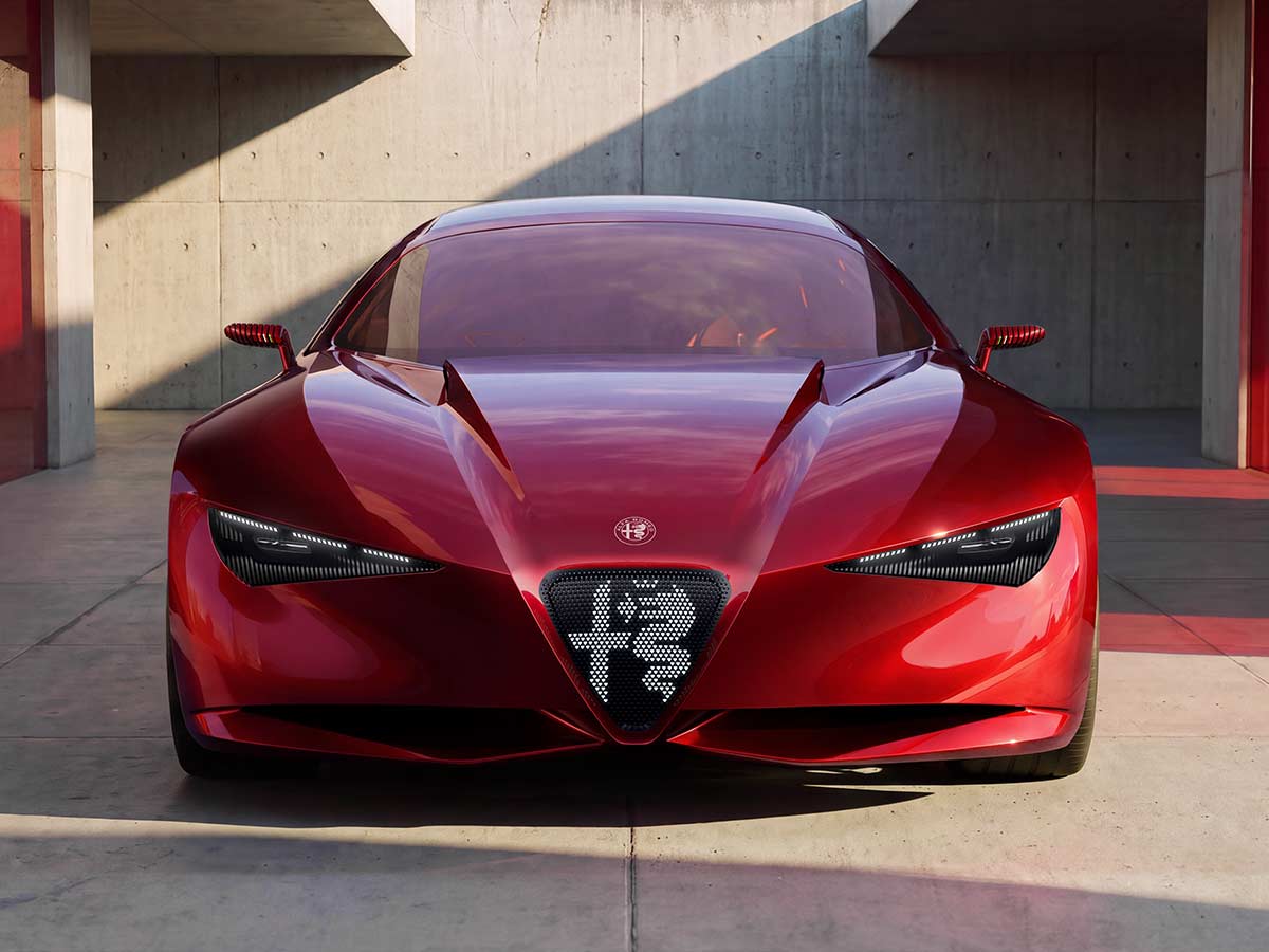 Alfa Romeo Cuorerosso Concept Revealed: A New Vision of Italian Sports Cars 6 2027 Alfa Romeo Cuorerosso Concept Front View