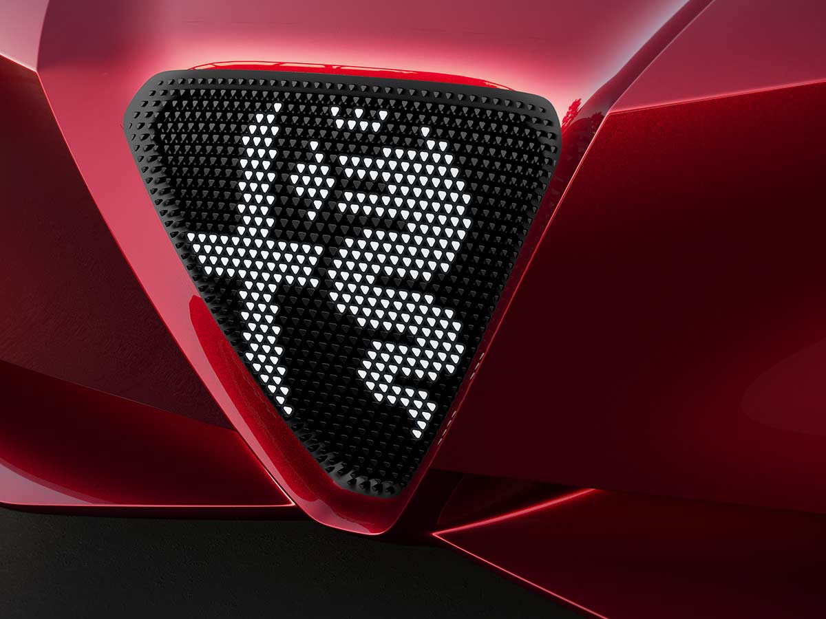 Alfa Romeo Cuorerosso Concept Revealed: A New Vision of Italian Sports Cars 10 2027 Alfa Romeo Cuorerosso Concept Grill