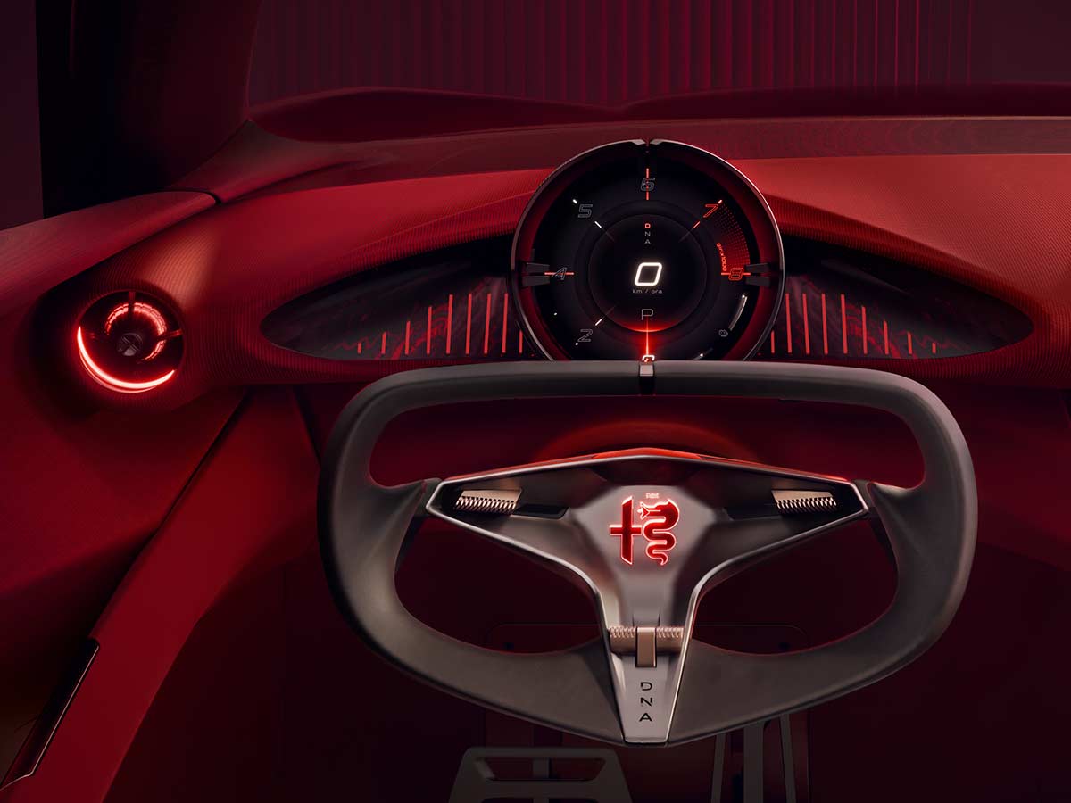 Alfa Romeo Cuorerosso Concept Revealed: A New Vision of Italian Sports Cars 7 2027 Alfa Romeo Cuorerosso Concept Steering Wheel