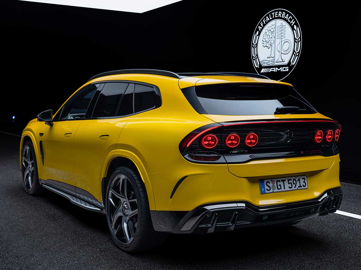2027 Mercedes AMG GT 63 SUV Rear Quarter View