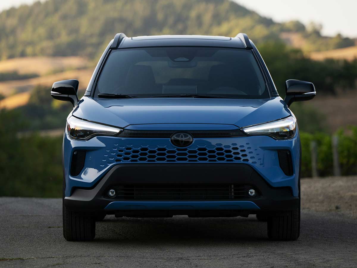 2027 Toyota Corolla Cross Hybrid XSE AWD Cavalry Blue Front View